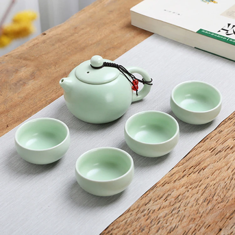 Китайский дорожный чайный набор кунг-фу керамический портативный чайник фарфоровый чайный сервиз гайванские чашки для чая церемонии чая чайник 1Pot 4Cup