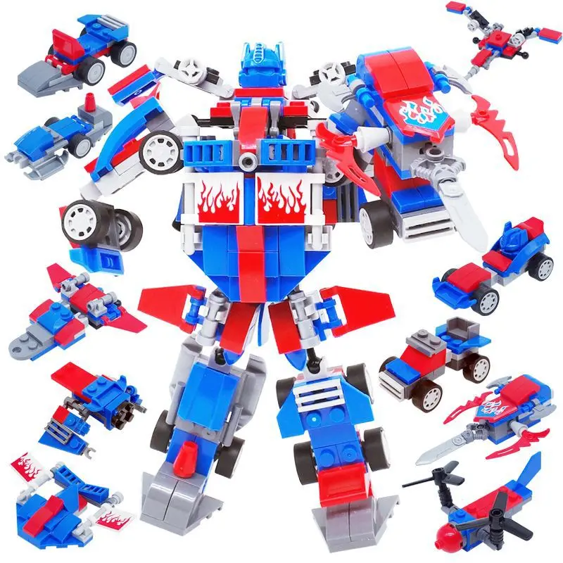 267 шт 10в1 Enlighten Technic Transformation Optimus Transform Prime Robot Car Big Truck Blocks модели строительных