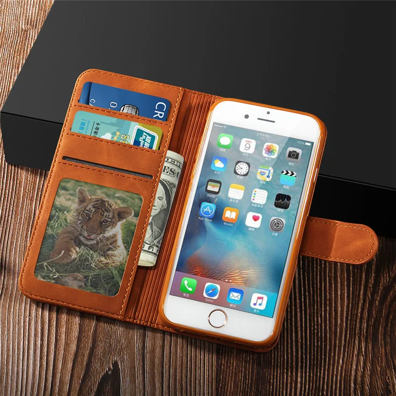 Чехол-книжка для iPhone 6S, чехол-Бумажник для телефона iPhone 6, кожаный чехол-кошелек для iPhone 6 plus, роскошный кожаный чехол-кошелек