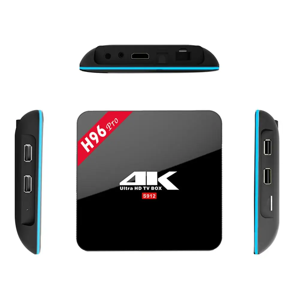 ТВ-бокс H96 Android 6,0 Bluetooth 4,0 ТВ-бокс Amlogic S912 64 бит Восьмиядерный 3+ 32 ГБ полностью загруженный H.265 4K потоковый медиаплеер QKC