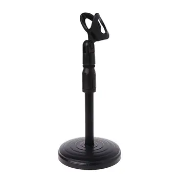 

Drop Foldable Desktop Tripod Mic Stand Adjustable Angle Foldable Table Tops Microphone Mount Holder Stand Bracket Plastic Black