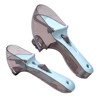 

2 Pcs Adjustable Measuring Spoons With Magnetic Snaps Multifunctional Measuring Cups Solid Powder Liquid Measurement Baking Tool
