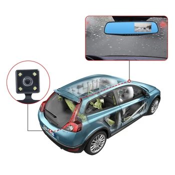 

HD 1080P Car 4.3 Inch Car Rearview Mirror DVR Camera 170 Degree Dashcam Digital Video Recorder​ Dual Lens Registratory Camcorder