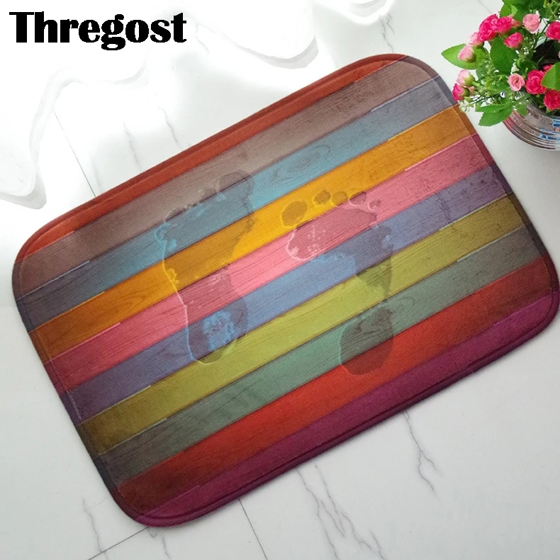 Rainbow Stripes Printed Welcome Door Mat Outdoor Mats for Front Go Away Doormat Home Rug Modern Kitchen Carpet Anti Slip | Дом и сад