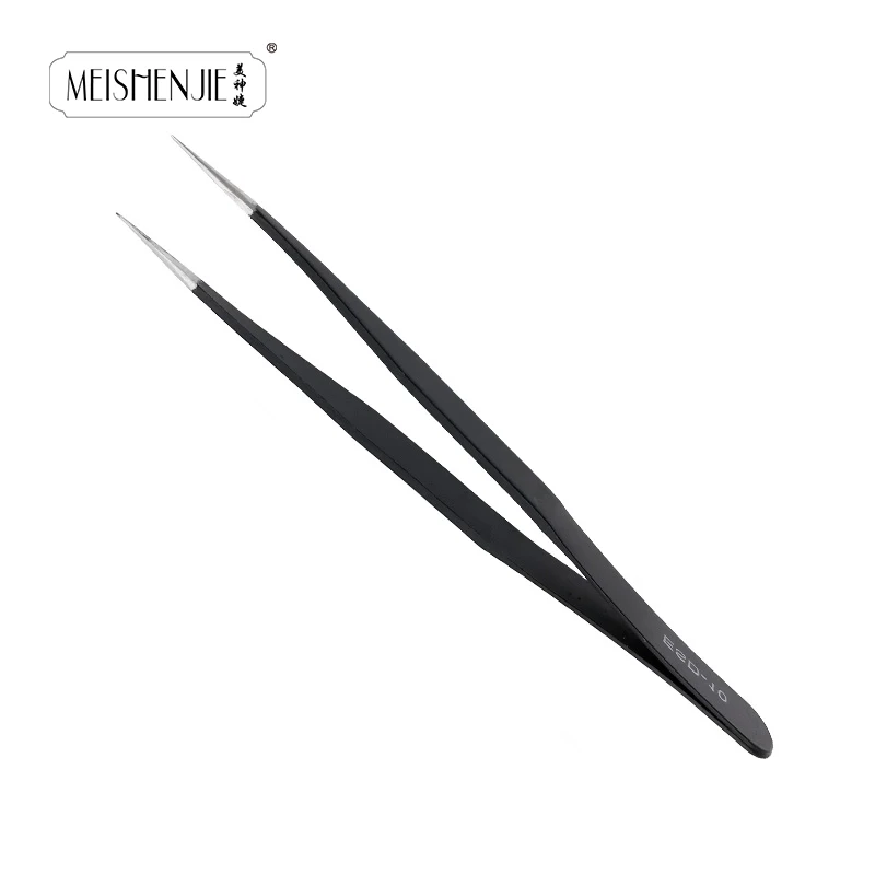 MEISHENJIE 1PC Stainless Steel Curved Straight Eyebrow False Eyelash Tweezers Nail Art Extension Makeup Tool Eeyelashes Tweezers 6