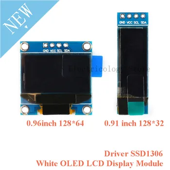 

0.91" 0.96" 0.91 0.96 Inch White OLED LCD Display Module 128*32 128*64 SSD1306 I2C IIC 128x32 128x64 LCD Screen For Arduino