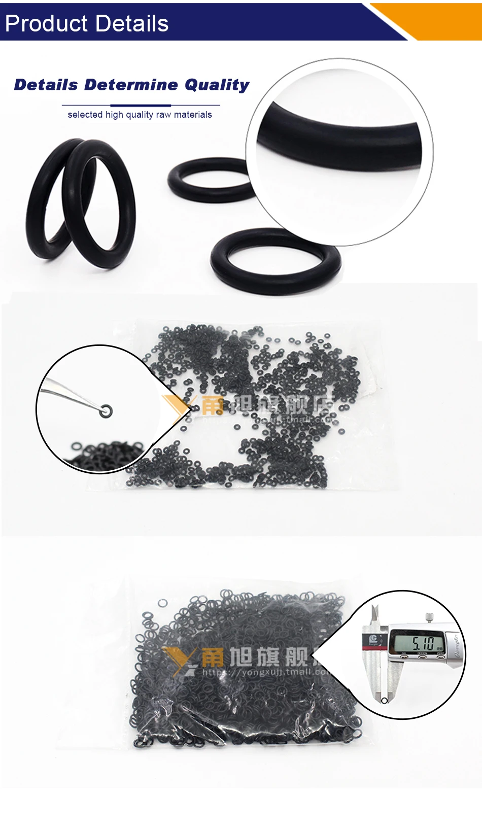 Dicke 0,3/0,4/0,5/0,6/0,7/0,8 mm, Außendurchmesser 1,3-81 mm, 70A NBR Gummi Nitril O-Ring Dichtungsring Dichtung Gummitülle Silikonring – Detail 3