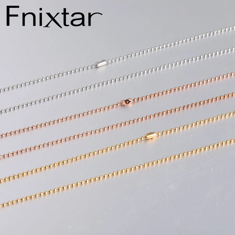 Fnixar 1 5 мм шариковая цепочка ожерелье из Золотой стали цвета розового золота