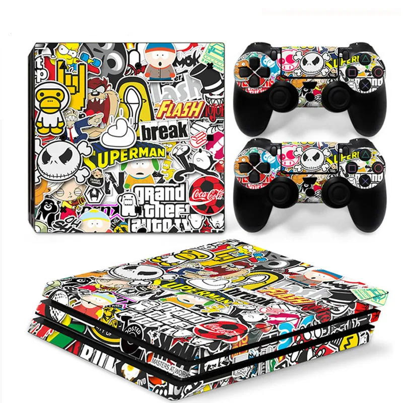Виниловая наклейка на заказ для консоли PS4 Pro + 2 контроллера Sony Playstation 4 Защитная