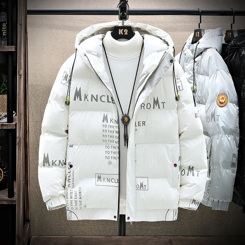 Doudoune en duvet de canard imprim?� pour homme, Parka chaude ?� capuche, coupe vent, ?� la mode 