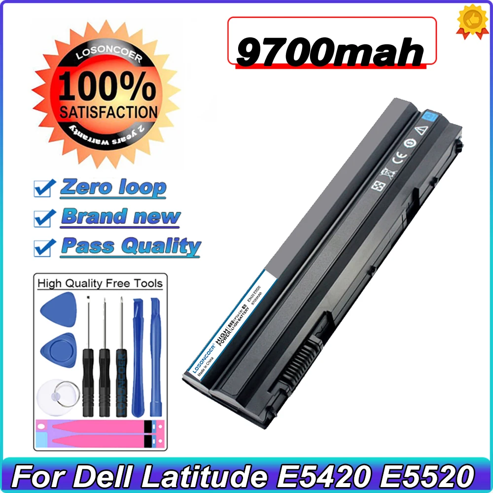 Аккумулятор 9700 мА · ч для ноутбука Dell Latitude E5420 E5520 E5530 E6430 E6520 7420 7520 7720 5420 5520 5720 E6440