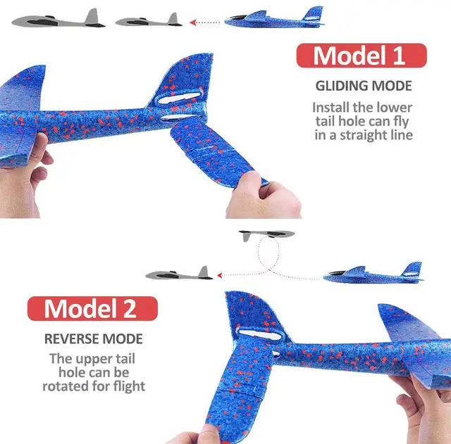 48CM Hand Throw Flying Glider Planes Foam Plane Kid toys Model Glider airplane Kids Gift Toy Free Fly Plane Toys 4