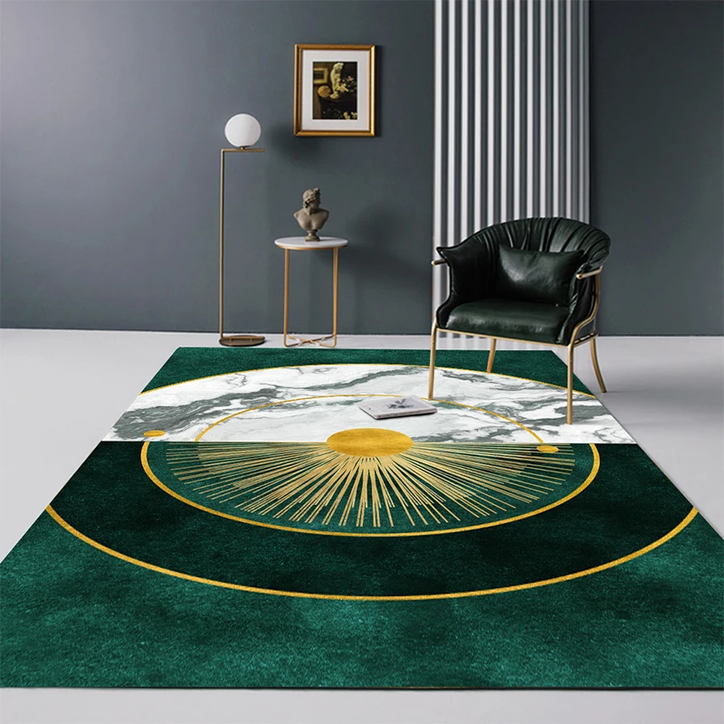 LONGSAO Grande Tapis Coussinets,100 x 160 cm, Ciment Abstrait Vert