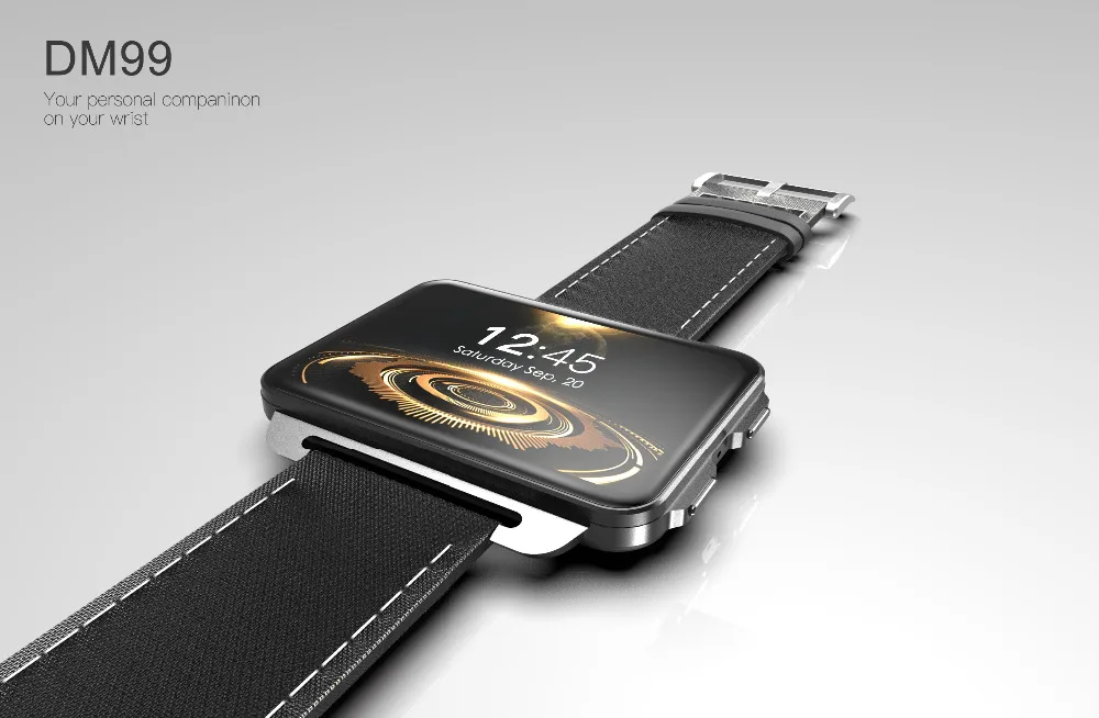 DM99 smartwatch обновление DM98 MT6580 четырехъядерный 2,2 дюймовый ips экран 1 Гб+ 16 ГБ Android 5,1 OS 1,3 Мп камера 3g сеть gps wifi