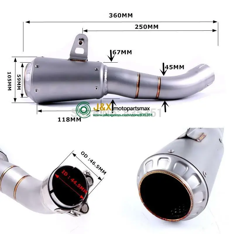 R3 выхлоп R25 exhasut мотор выхлопа мотоцикла без шнуровки глушитель для YAMAHA YZF R3 YZFR3 YZF-R3