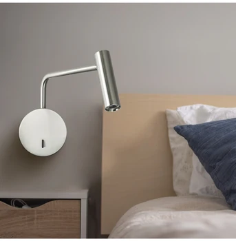

ZEROUNO Led Wall Lights Aluminum Rocker Switch Rotating Bedside Lamps Loft Lights Bed Headboard Reading Wall Night Lamps