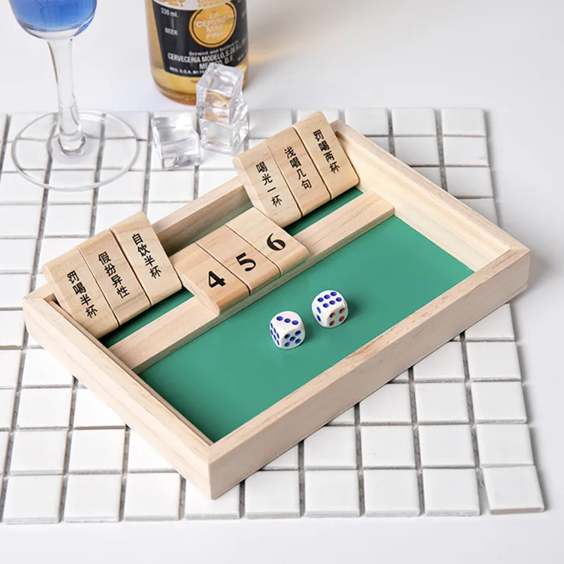 KTV Bar Drink Flop Drink Game Props Toy Drinking Game Wooden Digital Flipping Tag Game