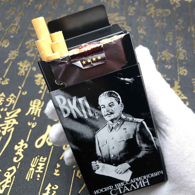 Personality Pattern Printed Cigarette Case Aluminum Alloy Metal Storage Box Holder Carrier Container For 20 Cigarettes