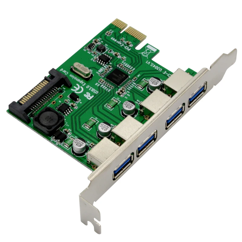 4 порта USB 3,0 PCIe PCI Express карта расширения PCI-E до USB3.0 адаптер конвертер карта для PCI-E x1 x4 x8 x16 слот компьютера ПК