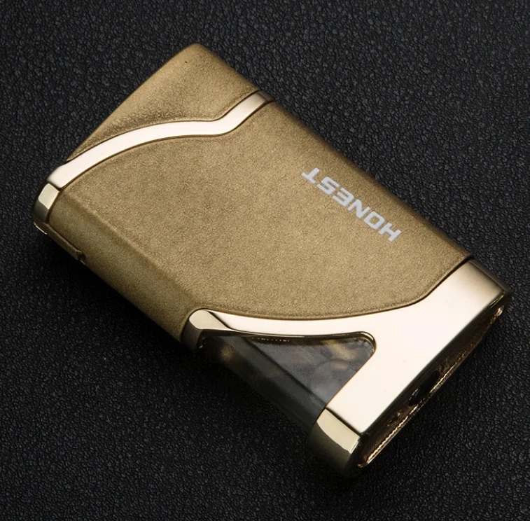Роскошная брендовая Бутановая газовая зажигалка для сигар с сильным прямым