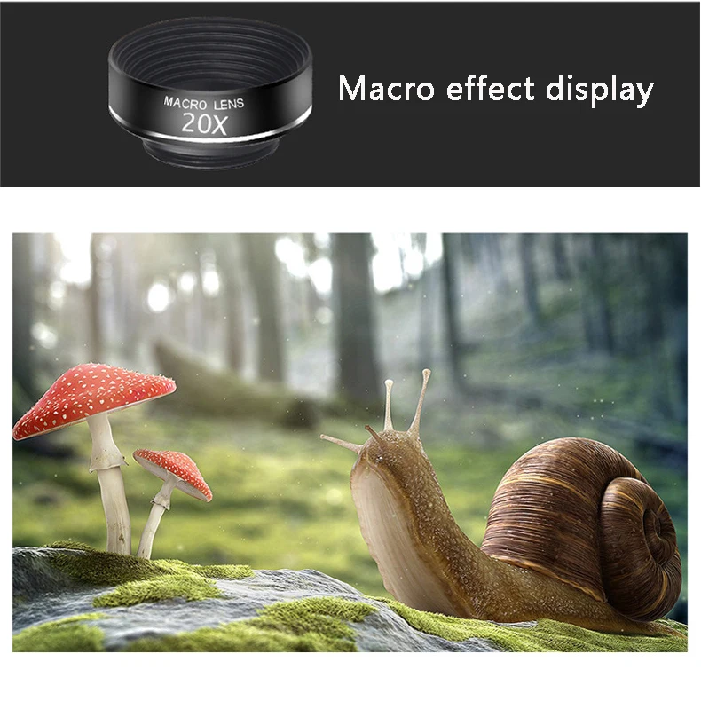 Фотообъектив для смартфона 20X Макро Рыбий глаз широкоугольный объектив камеры