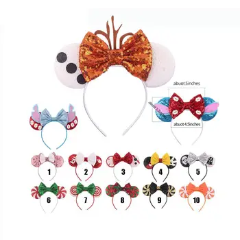 

2020 Popular Mouse Ears Girl Headband Sequins Hair Bows Charactor For Women Festival Hairband Girls Hair Accessories Party