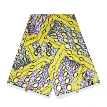 

2020 New Desgin Ankara Style Party Dress Material For Sewing High Quality African Golden Wax Prints Cotton Fabric 6 Yard G-W 128