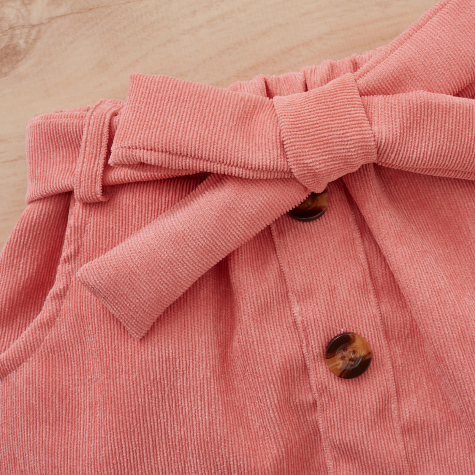 Citgeett Spring Toddler Baby Girls Outfit Knitted Ribbed Ruffles Long Sleeve Tops + Solid Color Buttons Skirt Autumn Clothes Set
