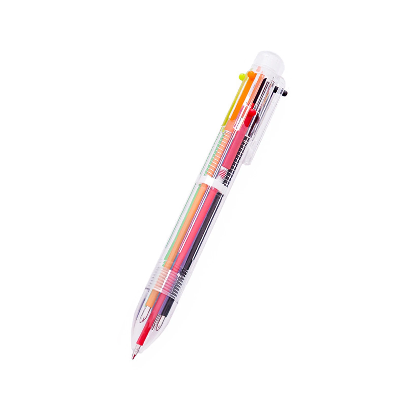 Novelty 6 In 1 Multi Colour Ballpoint Pen Retractable Click Student Stationery 