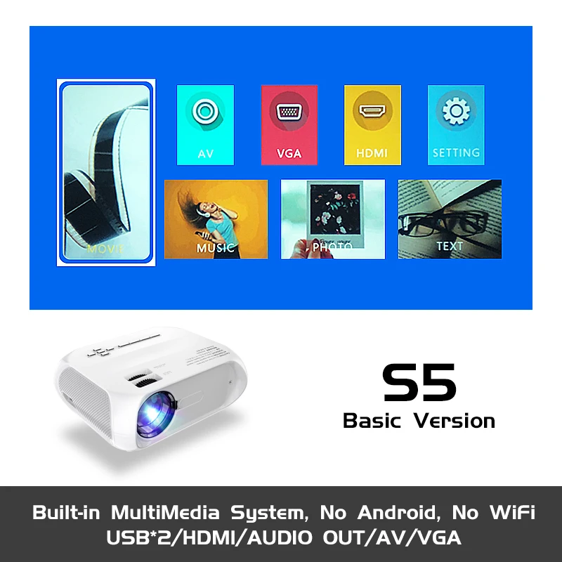 REAL TV S5 led projector 4500 Lumens HDMI-compatible USB 1080p portable cinema Proyector Beamer with gift outdoor projector Projectors