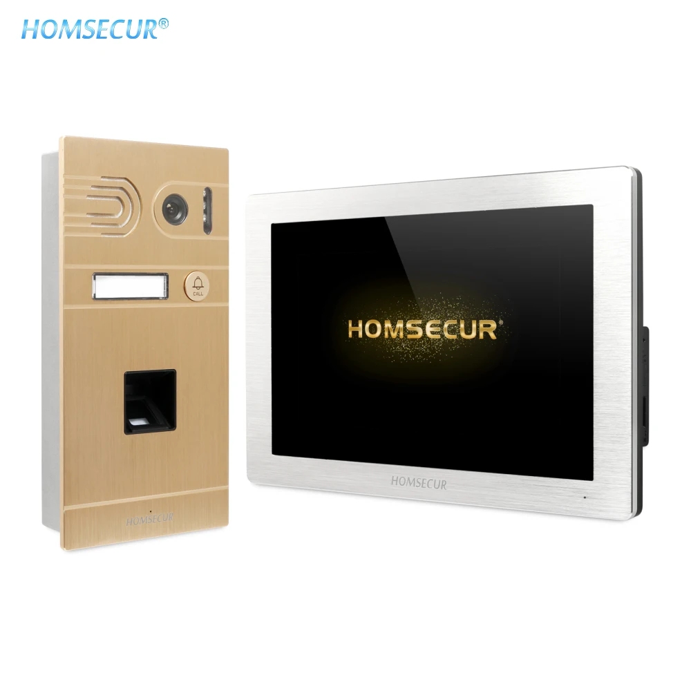 HOMSECUR " Hands-free AHD видео и аудио умный дверной звонок с камерой отпечатков пальцев BC061HD-G - Цвет: kit 1
