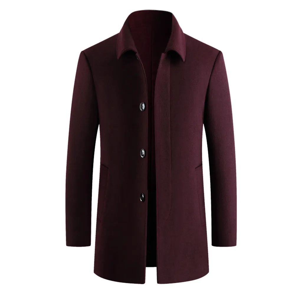 Осенне-зимний модный мужской повседневный Тренч Модный деловой длинный тонкий пиджак верхняя одежда шерстяное пальто Z4