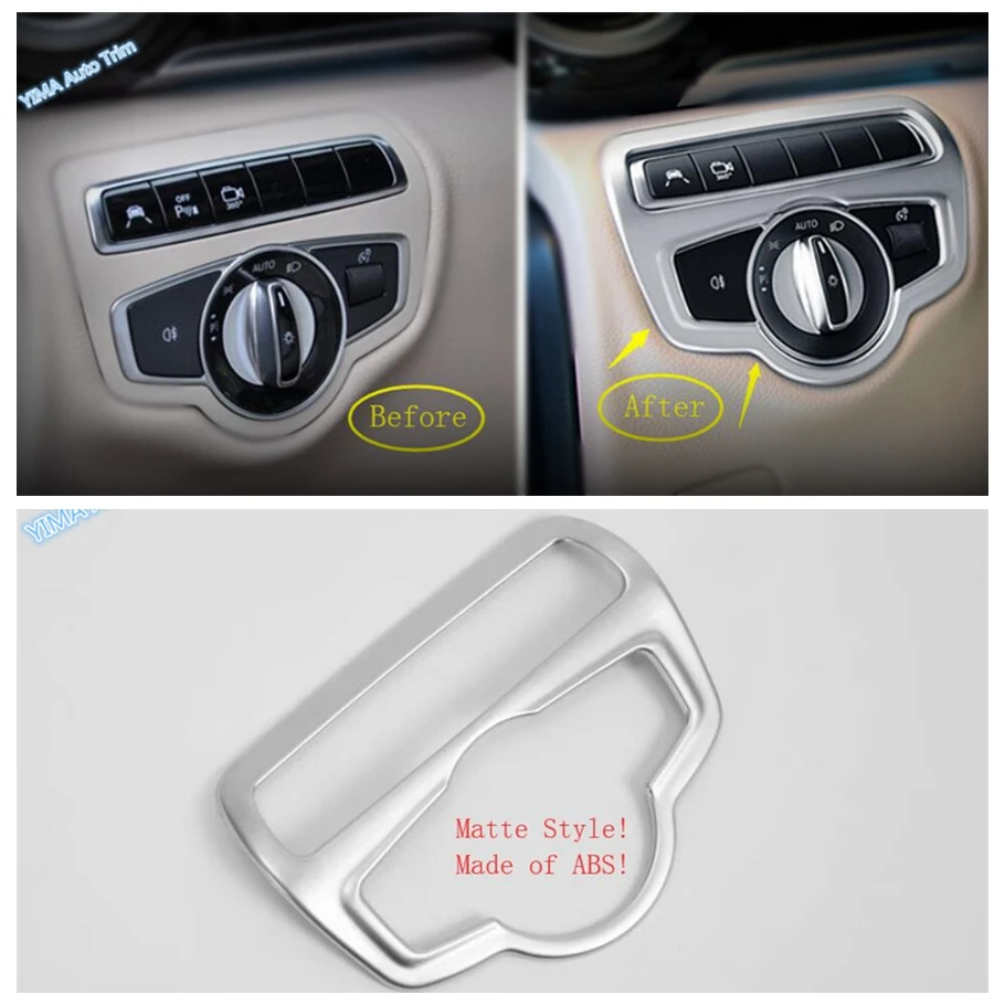 

Lapetus Matte Interior For Mercedes-Benz V Class V260 W447 2014 - 2017 Head Light Lamp Adjust Switch Control Button Cover Trim