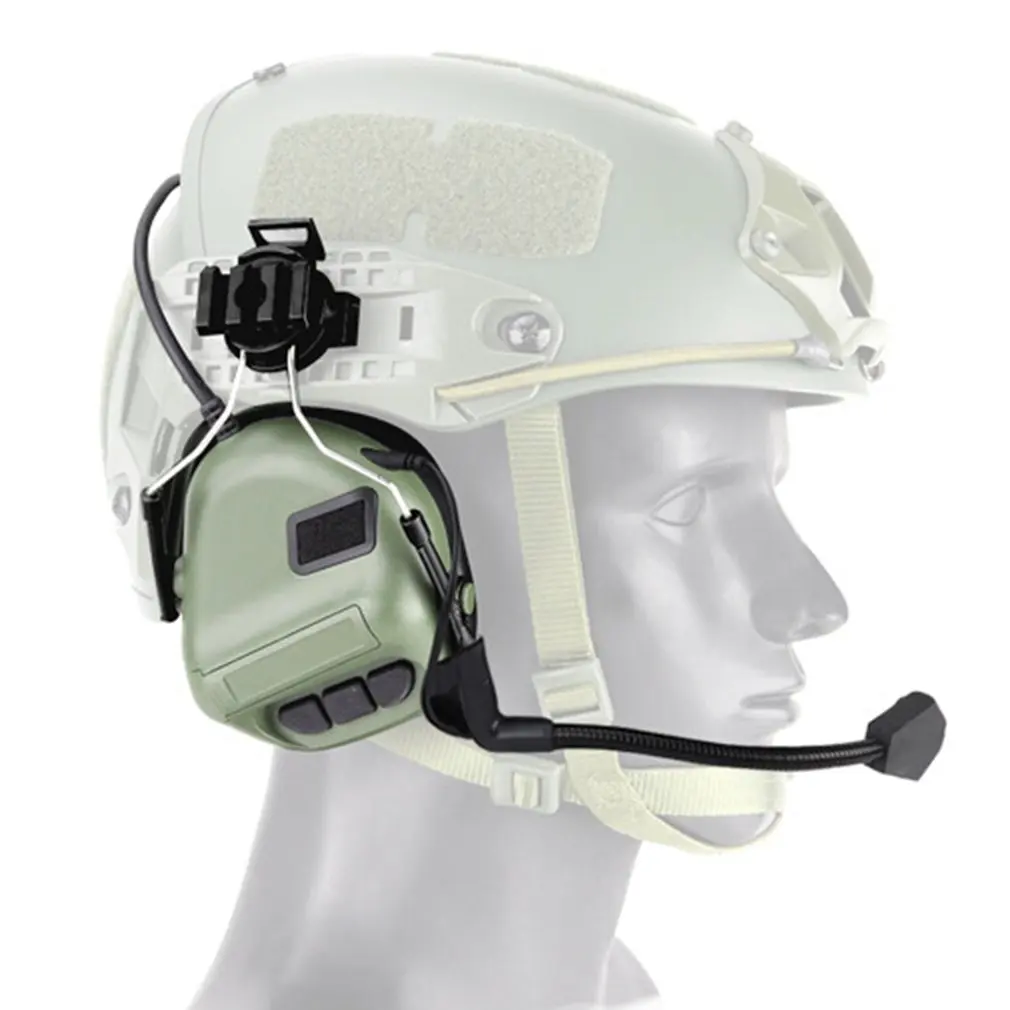 ABS Tactical Headset Helmet-type Game Headphone Fifth Generation Chip Headset Removable Design for Hunting Tactical green