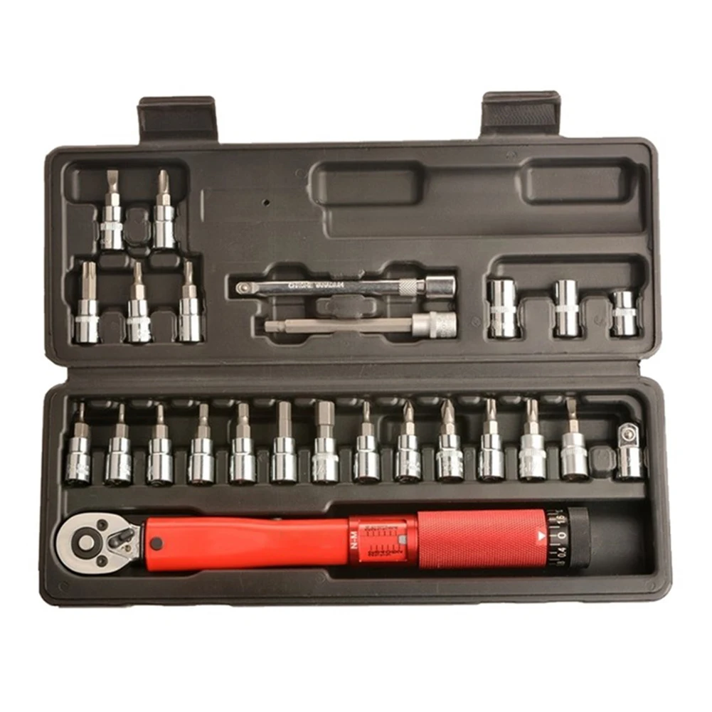 

HOT 20/25pcs Bicycle Repair Adjustable Torque Wrench Reversible Click Type Torque Wrench NDS66