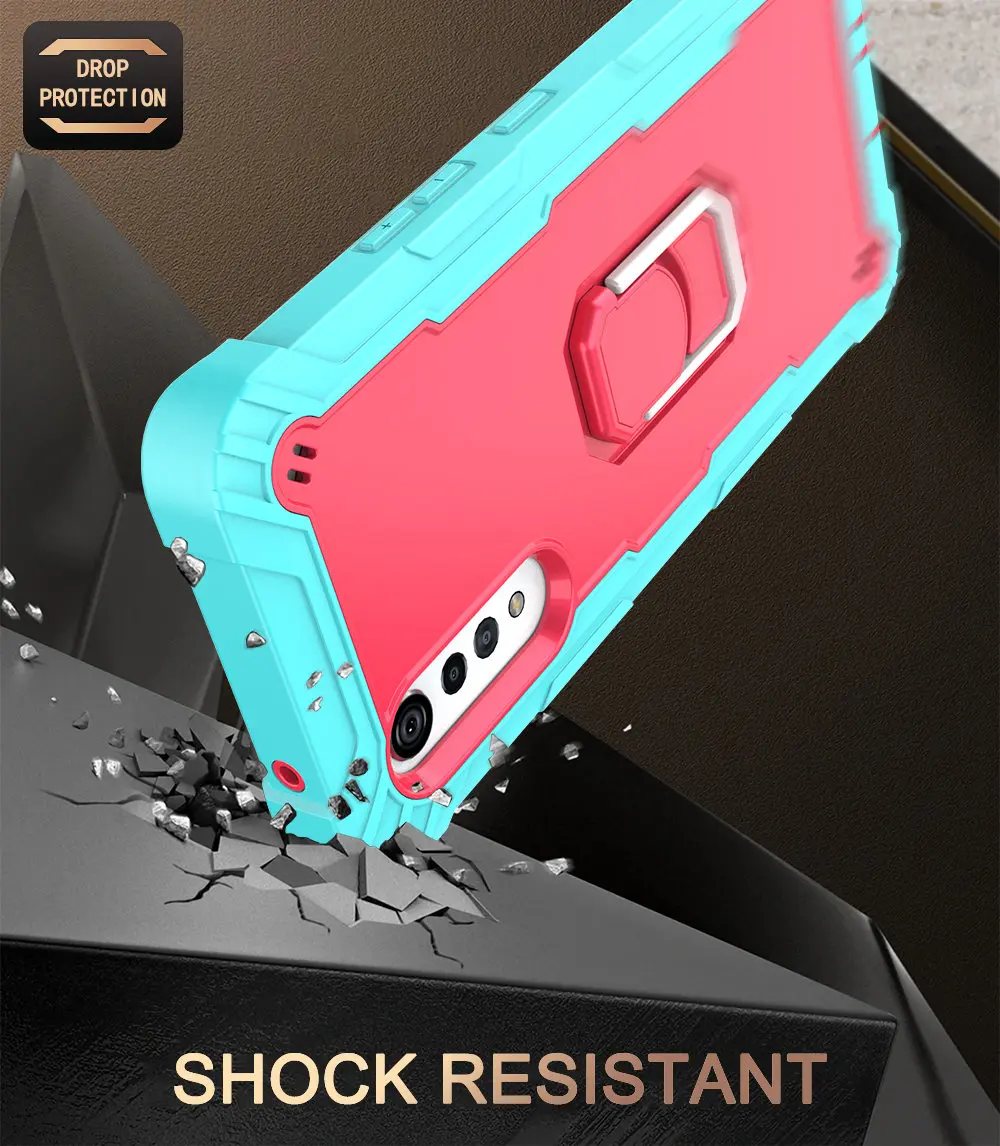 Armor Shockproof Case For LG Velvet 5G 360 Full Body Heavy Duty Protection Ring Holder Stand Case phone case phone protector cover