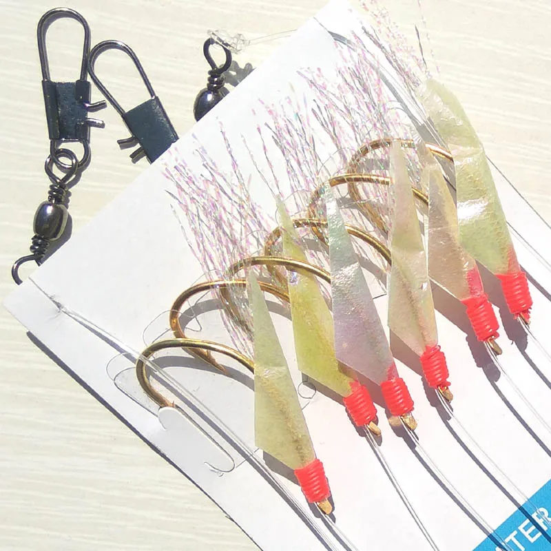 10/20 bags ribbon fish seabass fishing sabiki rig hooks,deep sea