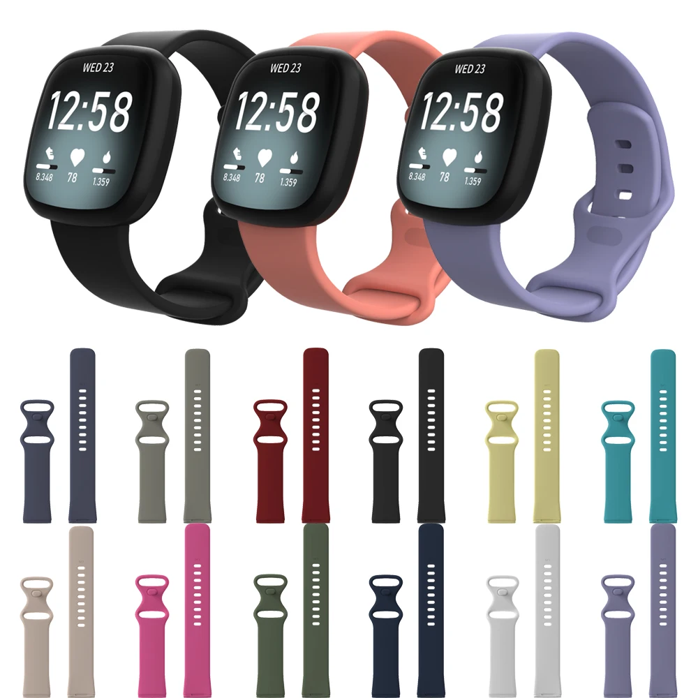 Ремешок силиконовый для Fitbit Versa 3 регулируемый сменный Браслет наручных часов |