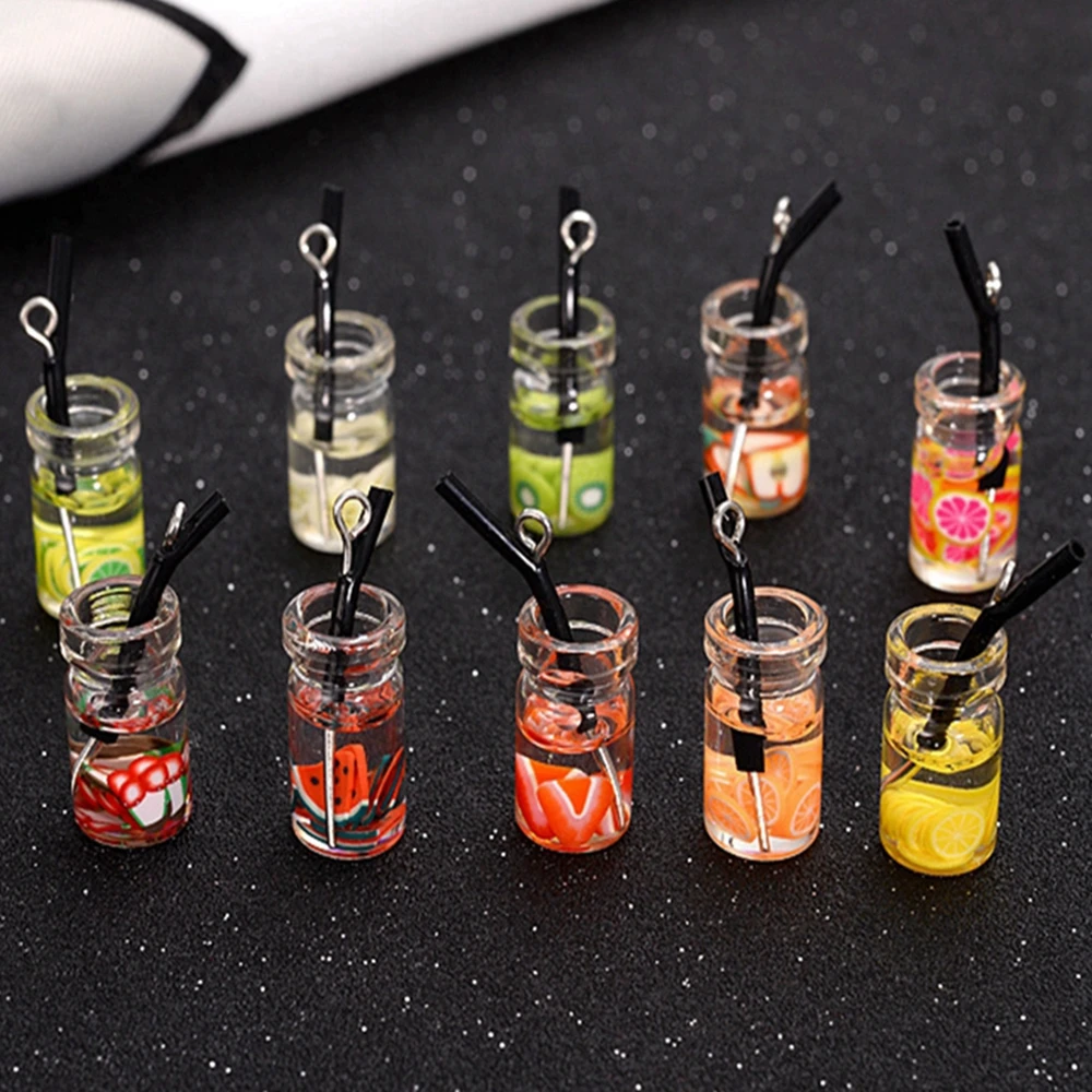 

2Pcs 1/12 Dollhouse Miniature Food Model Mini Resin Fruit Bottle Simulation Kitchen Room Drinks Model Toys Dollhouse Accessories