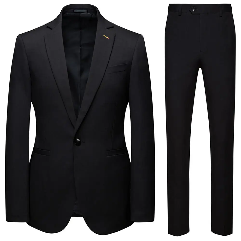 Men Suits for Wedding 3-color Male Blazers and Suit Trousers Pure Color Men Sets Men Suits for Wedding 3-color Male Blazers and Suit Trousers Pure Color Men Sets