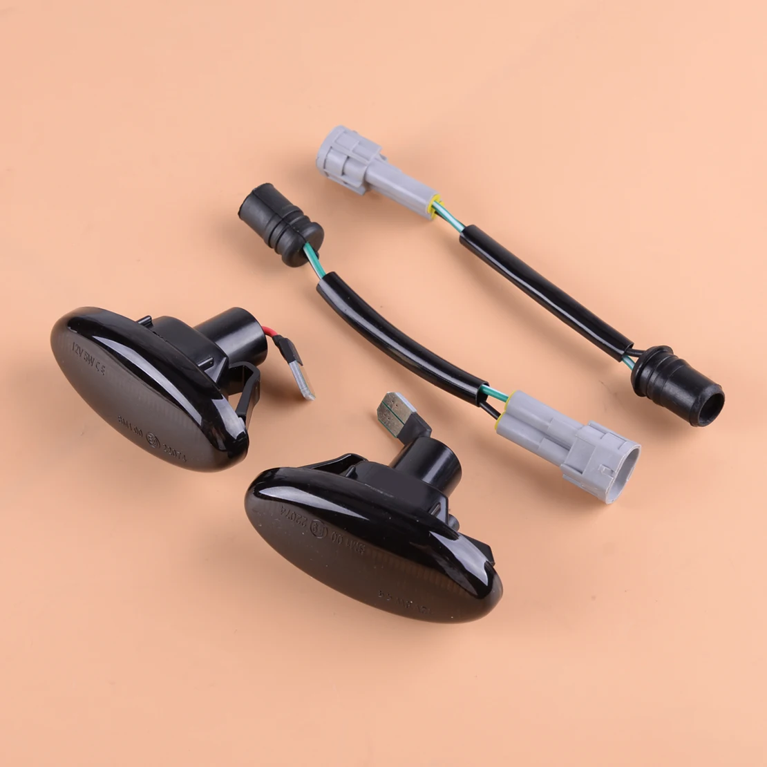

DWCX 2PCS Smoked Dynamic Flowing Sequential LED Blinker Side Marker Turn Signal Light GJ6A-51-120E Fit for Mazda 2 3 5 MPV