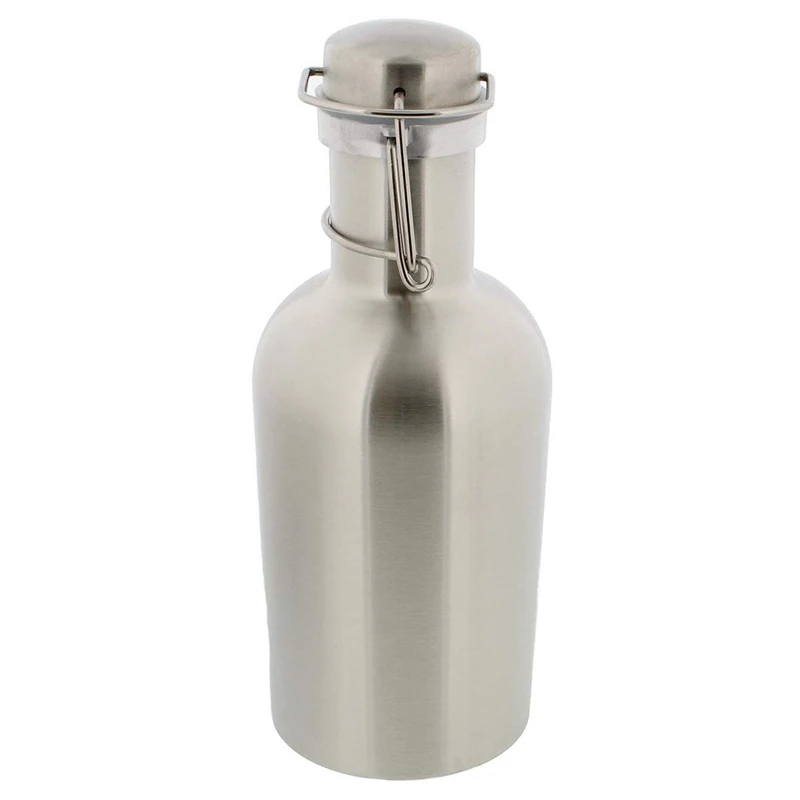 Stainless Steel Beer Growler 33 Oz 1L Flip Top Single Wall Growlers