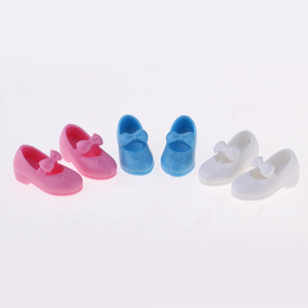 Fashion 1/6 Girl Doll High Heel Shoes with Bow Decoration For Licca Doll Mini Shoes Toys