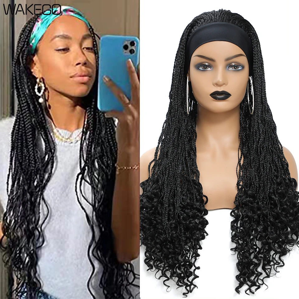 Headband Braids Wigs Women | African Braid Wig Headband | Braided Headband  Wig Women - Synthetic Wigs(for Black) - Aliexpress
