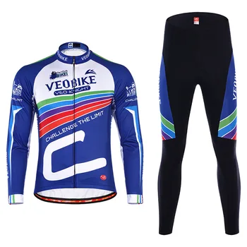 

VB Men's Long Sleeve Cycling Jersey Cycling Suit Set Perspiration Breathable Spring and Autumn Mountain Bike Riding Clothes