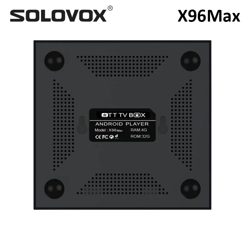 SOLOVOX X96 Max X2 Android 8,1 ТВ приставка Amlogic S905X2 LPDDR4 Четырехъядерный 4 Гб 64 Гб 2,4G& 5 ГГц Wifi BT 1000M 4K X96Max Смарт ТВ приставка