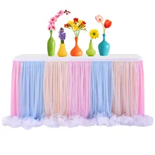 Дизайн, круглая Лоскутная Ткань, Тюлевая юбка для стола, для дня рождения, банкета, вечерние, свадебные, для украшения дома, юбка для стола, ing