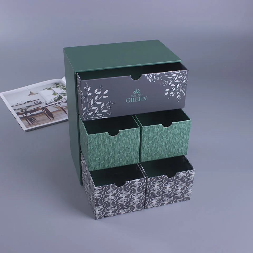  Simple Green Small Drawer Multi-function Storage Box Small Object Storage Box Cosmetic Jewelry Stor