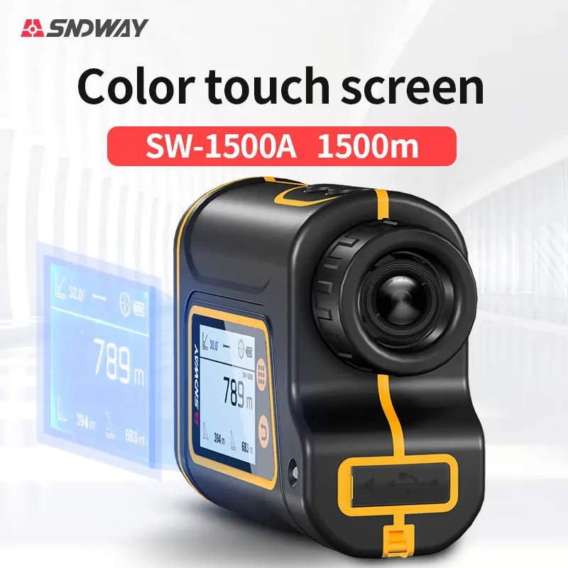 SNDWAY Laser Rangefinder Telescope Hunting Outdoor Golf Rangefinder LCD Display Roulette Tape Measure Range Finder Telescope