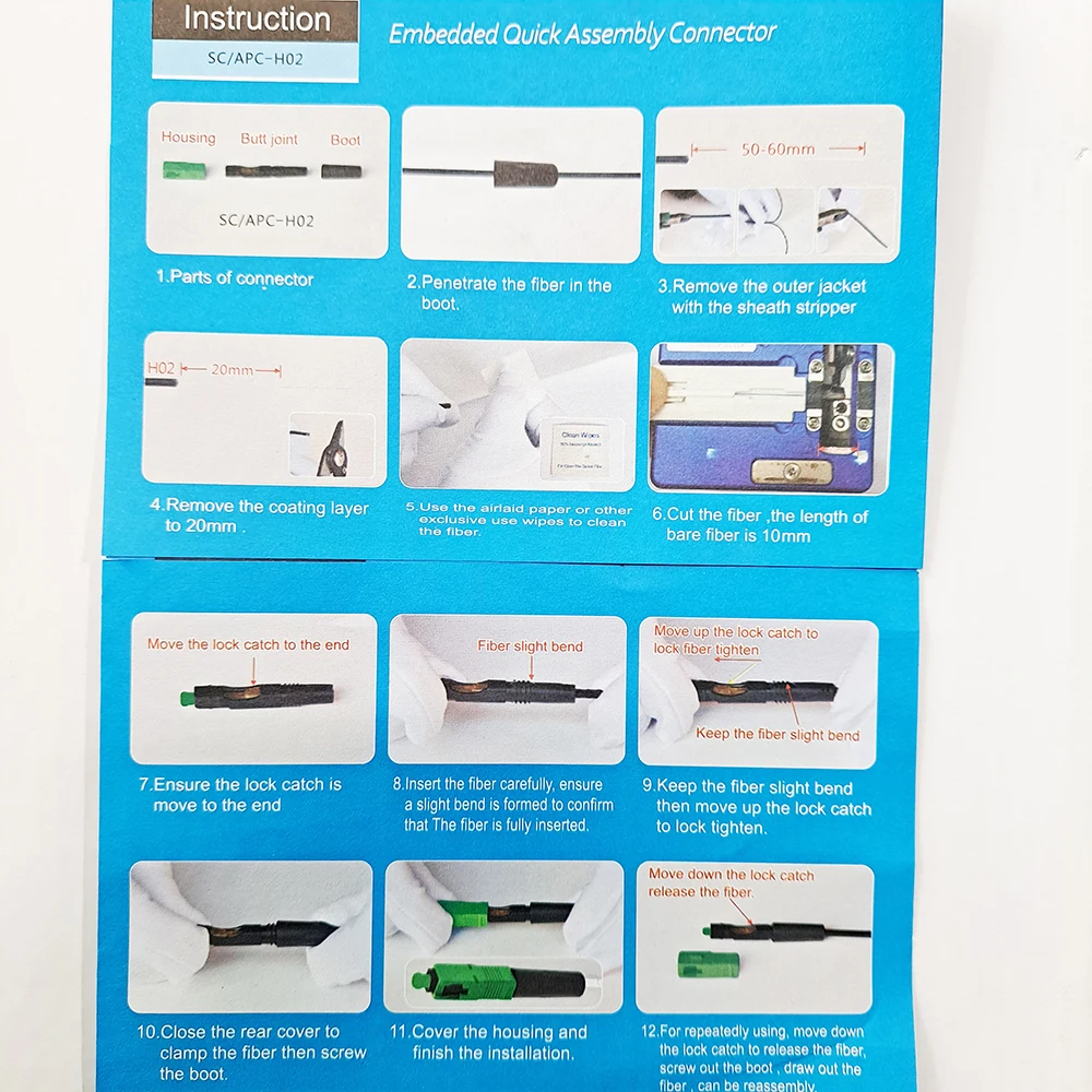 SC APC SM Single-Mode Optical Connector FTTH Tool Cold Connector Tool SC UPC Fiber Optic Fast Connector